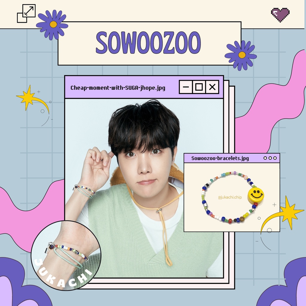 Vòng tay Sowoozoo cườm mặt cười handmade cheap moment with SOPE SUGA & j-hope BTS | BTS Bracelets | Sowoozoo bracelets