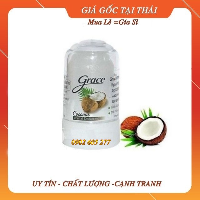 [Hàng chính hãng] Lăn khử mùi đá khoáng Grace Thái Lan - DỪA