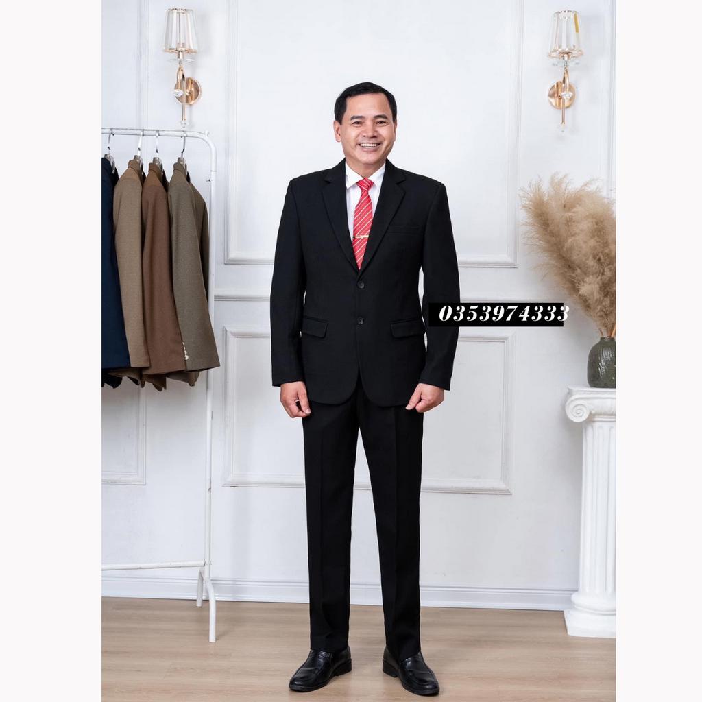 Bộ vest nam trung niên.vest nam vải tuytsi 2 khuy .hàng xuất khẩu