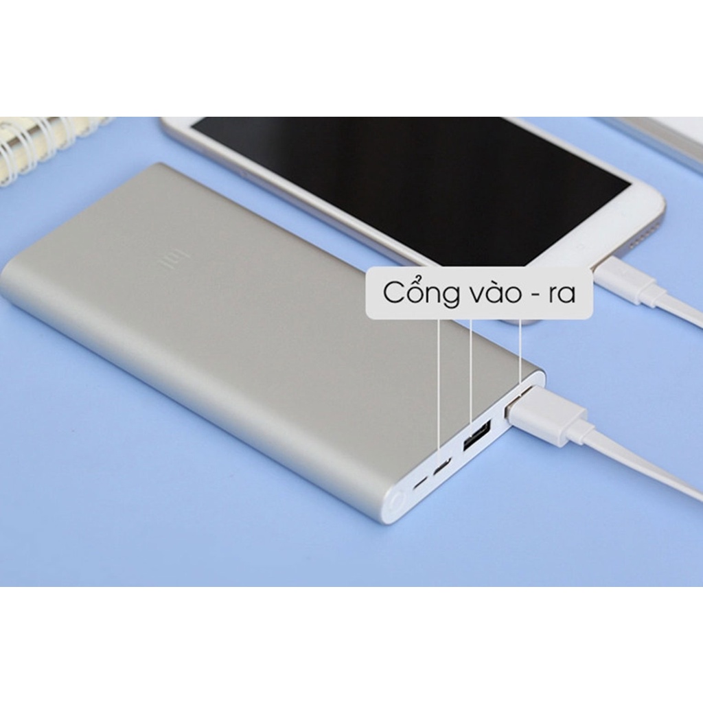 Pin sạc dự phòng Xiaomi Gen 3 dung lượng 10.000 mAh- 2 cổng USB , Hỗ trợ cổng sạc type-C