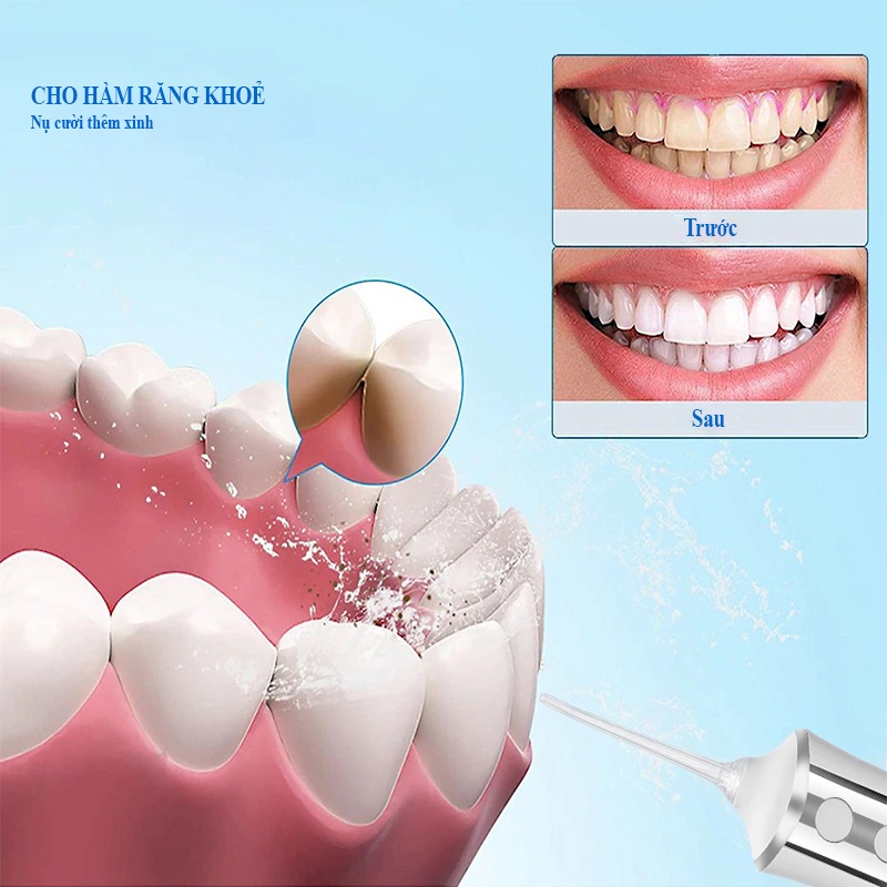 Máy tăm nước cầm tay Alpha Dental cao cấp vệ sinh răng miệng ATETA AT20