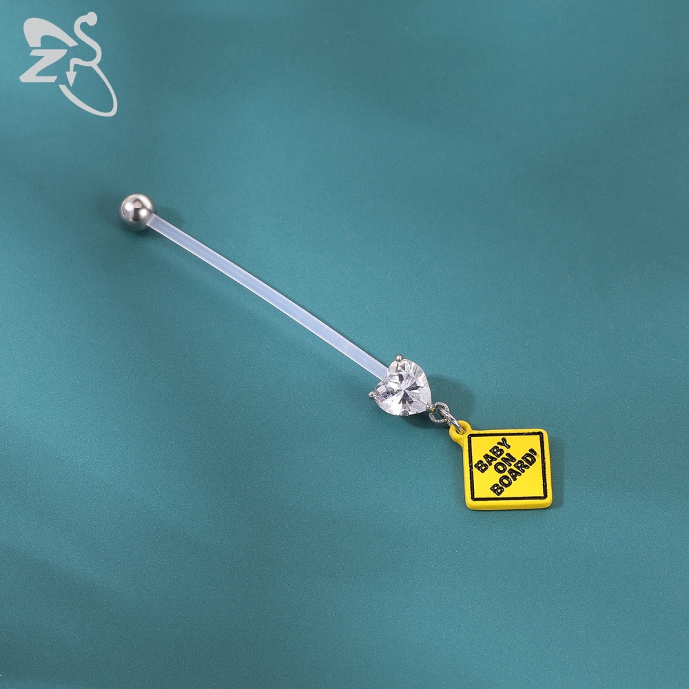 Khuyên rốn đính đá xinh xắn 14g cỡ 10 / 24 / 32 / 38mm tùy chọn