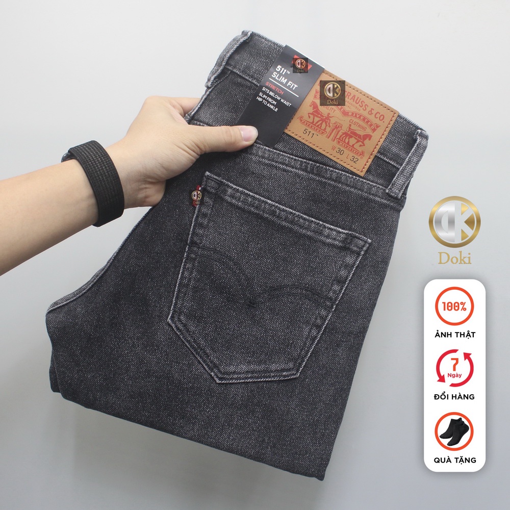 Quần Jean Nam Cao Cấp Xám Nhạt DK-11, Quần Bò Nam Dáng Ôm Nhẹ, Chất Vải Co Giãn Thoải Mái - DOKI