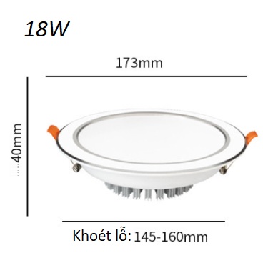 Đèn Âm Trần Thạch Cao 18W Siêu Sáng, Đèn Led Downlight, Đèn Trần Phòng Ngủ, A18
