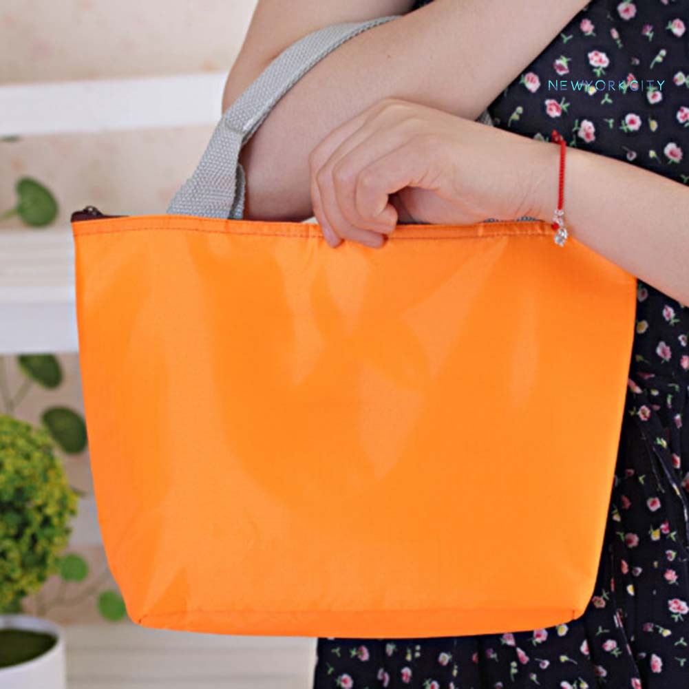 Túi Đựng Hộp Cơm Cách Nhiệt Màu Trơn Thiết Kế Di Động Tiện Dụng