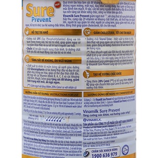 Sữa bột Vinamilk sure prevent 400 - 900 G