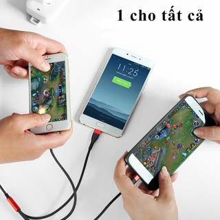 Cáp sạc 3 đầu APPACS IP,micro USB,USB Type C