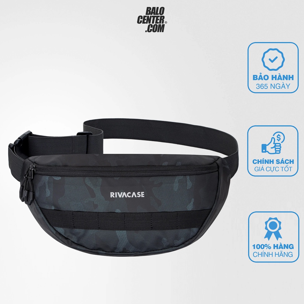 Túi đeo chéo/Túi bao tử Nam Nữ  RIVACASE 7614  chất liệu PTE chống nước đỉnh camo, họa tiết Camo đẹp xuất sắc