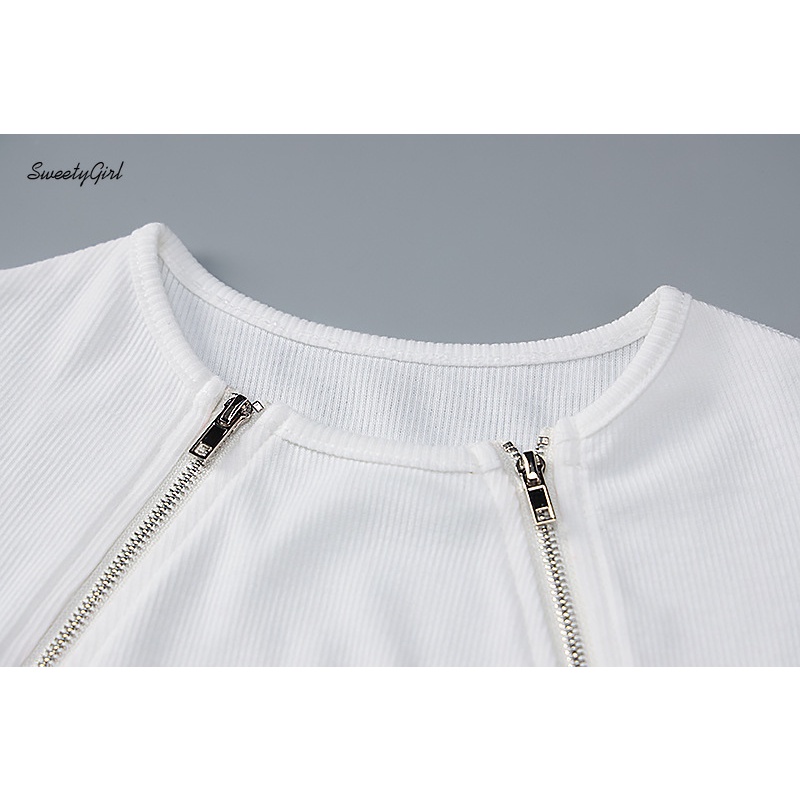 Áo Không Tay Cổ Tròn Màu Trơn Phối Khóa Kéo Thời Trang Dành Cho Nữ 2022