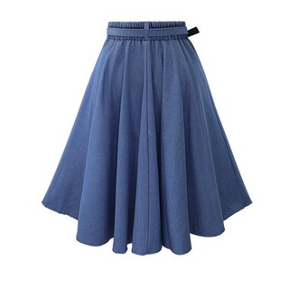 Váy nữ Váy Midi Denim eo cao