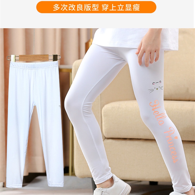 [LF.VN] Quần Legging Thể Thao Co Giãn Hình Cá Mập Cho Bé Gái 100-160cm