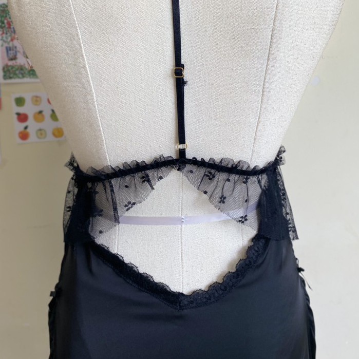 SX774-váy ngủ lụa phối ren sexy-  đầm lụa xinh cao cấp -KellyWang