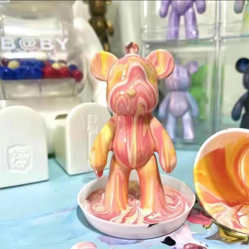 (MẪU MỚI, NHIỀU MÀU) Móc chìa khóa Bearbrick đổ màu tự làm handmade DIY hot trend quà tặng cho bạn bè, người yêu