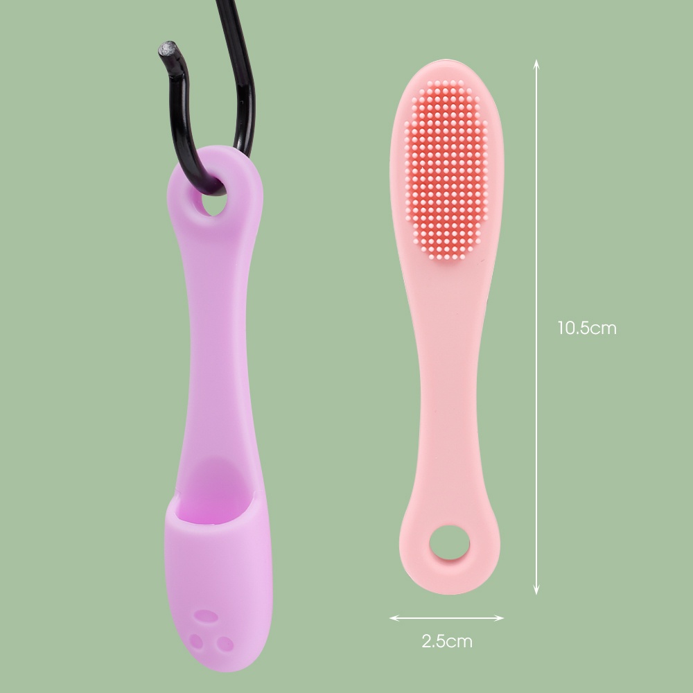 Bàn Chải Silicone Mềm Đeo Ngón Tay Chăm Sóc Răng Cho Thú Cưng