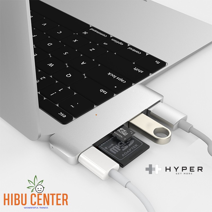 [Cho Macbook] Hub USB-C Cổng chuyển HyperDrive 5-in-1 With Pass GN21B - Follow HIBUCENTER Giảm 5%