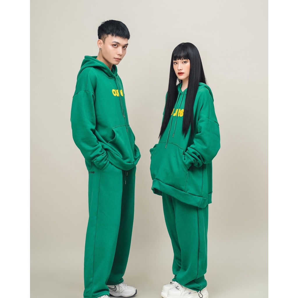 Set quần áo AntiCovid Ours Hoodie màu xanh