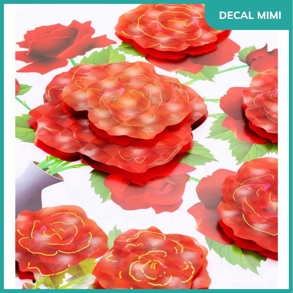 Tranh dán tường 3D hình bình hoa