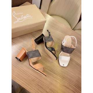 xa kho (Hàng mới) Sandan gót vuông 2 quai 7P - Siêu sang ; ; , ' ; `