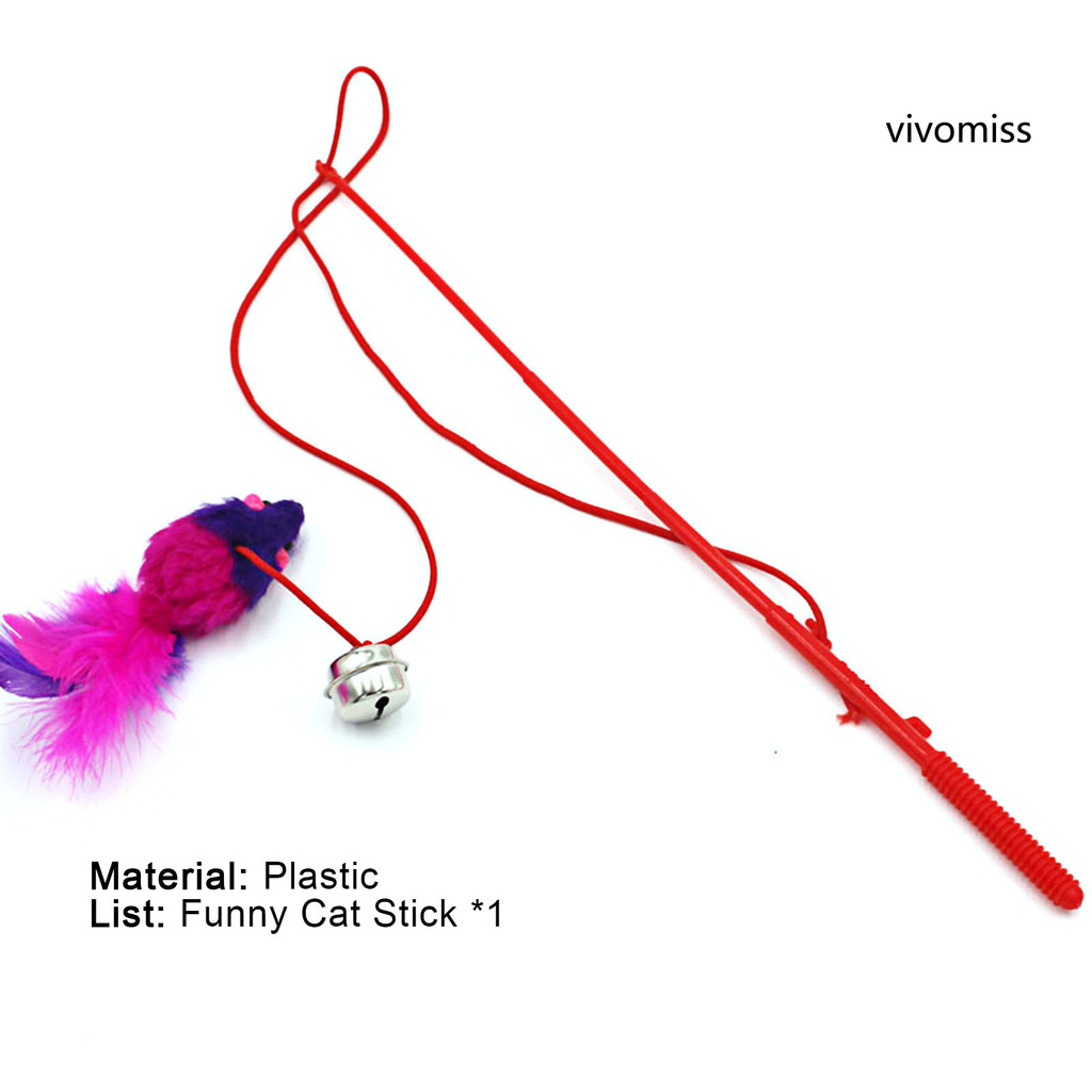 Gậy trêu chọc mèo gắn chú chuột bằng nhựa độc đáo