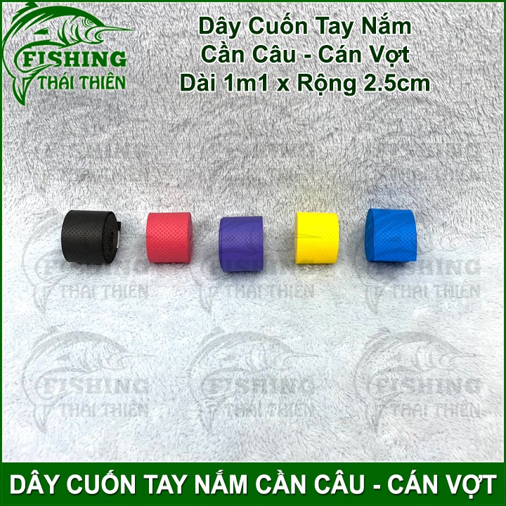 Dây Cuốn Cán Cần Câu, Cán Vợt Cầu Lông Tennis 1m1 2.5cm Dai Mềm Mượt Độ Ma Sát Cao