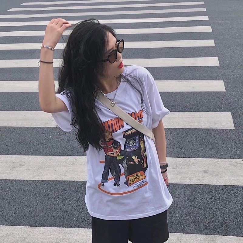 Áo thun chuẩn Nelly cotton dáng rộng form unisex nam nữ đều mặc được
