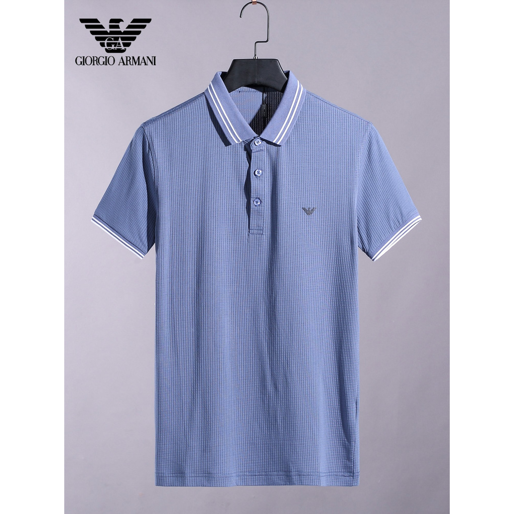 Original 2021 Latest AJ Armani Men's Blue Short Sleeve Polo Shirts Size: M-3XL 003268