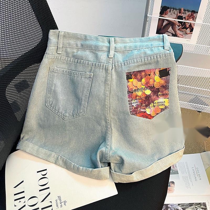 Quần Short denim Dáng Chữ A Ống Rộng Lưng Cao Mẫu Mới Thời Trang Mùa Hè Cho Nữ