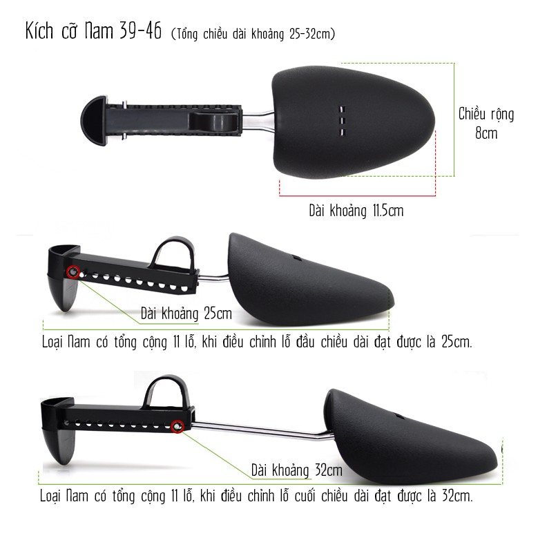 Cây giữ form giày nhựa tùy chỉnh size (Shoes Tree)