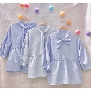 Áo babydoll nơ cổ