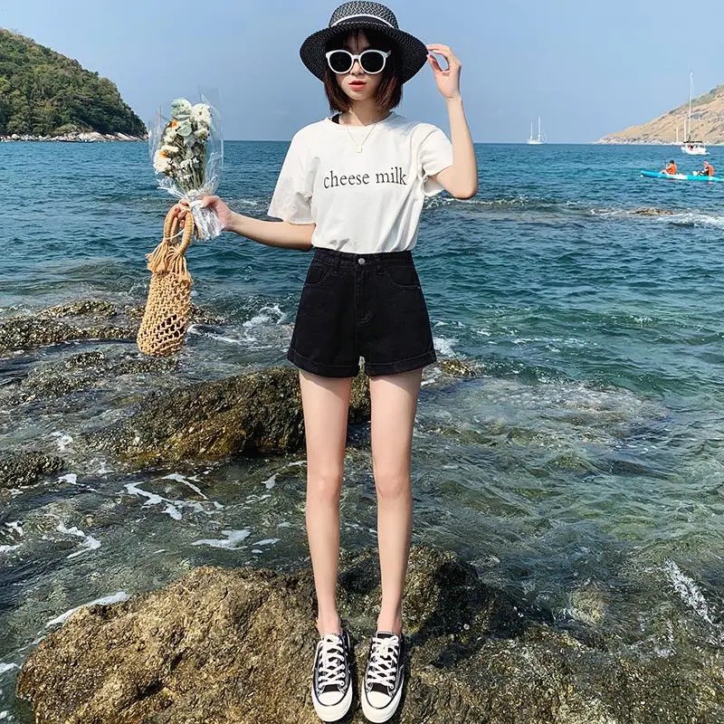 [GIÁ SỐC] Quần short bò nữ đen basic ⚡️ 𝐅𝐑𝐄𝐄 𝐒𝐇𝐈𝐏 ⚡️Đủ size - Mã SB4