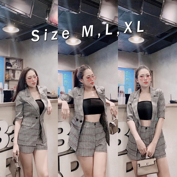 Set nguyên bộ áo vest quần short (kèm áo trong) xinh xắn