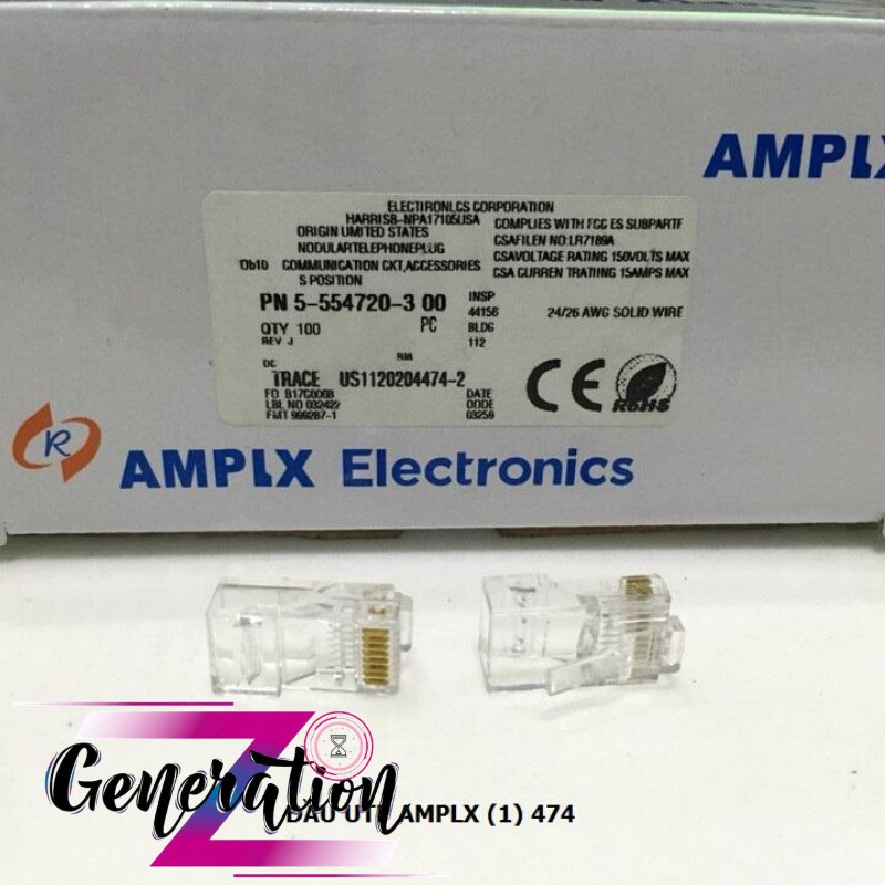 Hạt mạng UTP AMPLX hộp 100PSC