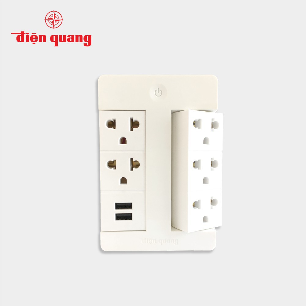 Ổ cắm Xoay Thông Minh Điện Quang Apollo ĐQ SPS1.1 05 USB WiFi Kiểu ổ cắm xoay, 5 lỗ 3 chấu, 2 lỗ USB - Minh Tín Shop