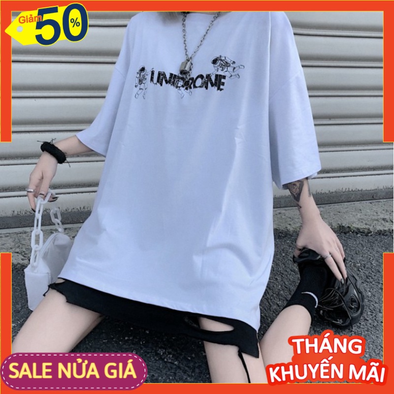 Áo thun tay lỡ form rộng Unisex Phi Hành Gia, áo phông tay lỡ Nam Nữ
