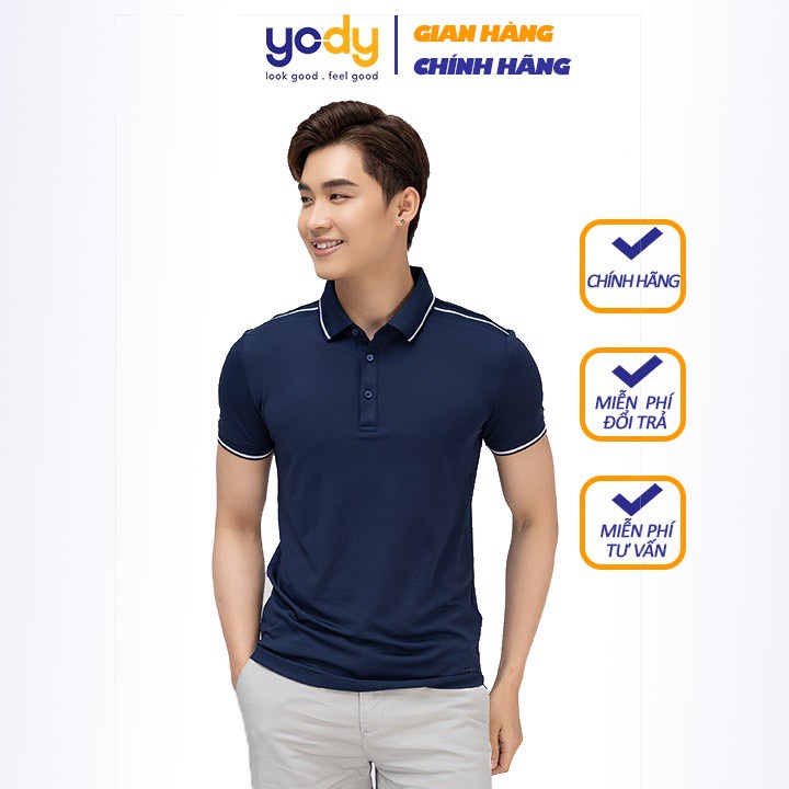 Áo Thun Nam Có Cổ YODY, Áo Phông Polo Nam Coolmax co giãn mát lạnh Phối Vai APM3725 - HÀNG MỚI VỀ ⚡