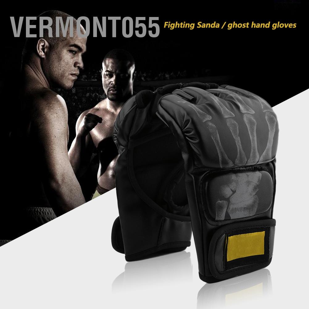 Vermont055 Vermont055 Đánh đấm nửa ngón tay bốc MMA Sparring Glovers Hand Wraps for Sports