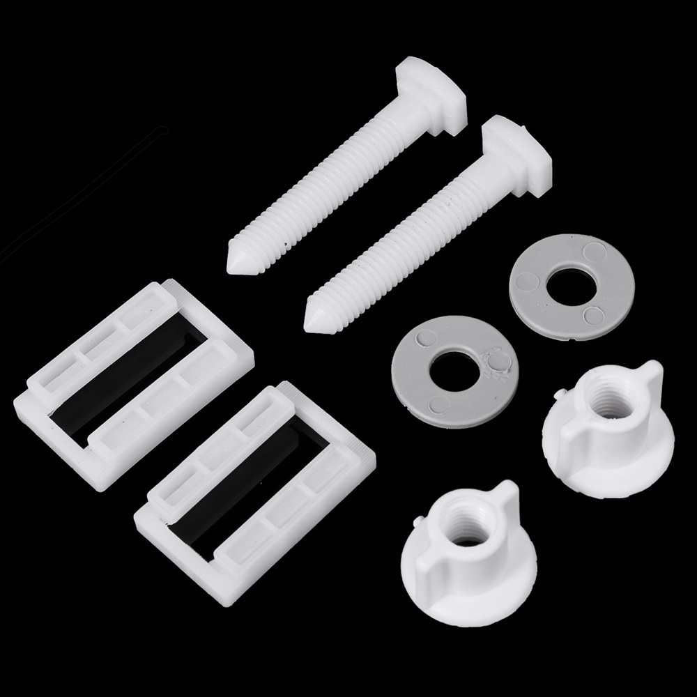 Bộ ốc vít và đai ốc bằng nhựa PP gắn bản lề bồn cầu nhà vệ sinh DIY tiện dụng