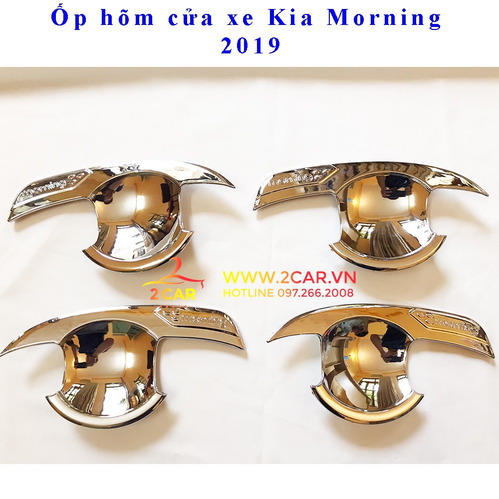 Ốp tay, hõm cửa xe KIA Morning 2012-2020 mạ Crom