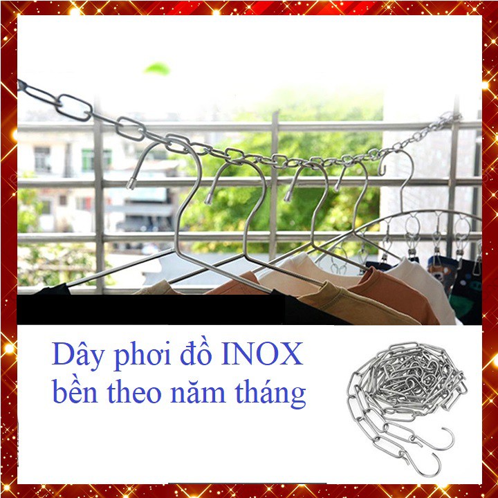 (++Xu) Dây inox treo đồ nhiều loại KT có móc gài ở 2 đầu (TGQT)