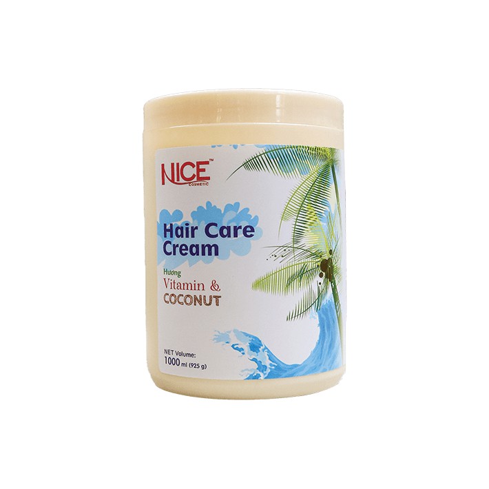 Hấp dầu (kem ủ tóc) mềm mượt, phục hồi khô xơ, hư tổn Vitamin & Coconut (Hương Dừa) NICE Hair Care Cream 1000ml