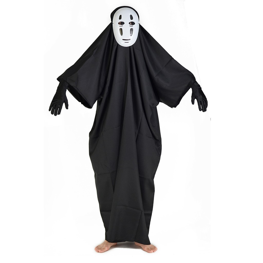 Set bộ  hóa trang  áo choàng đen  + mặt nạ vô diện mã QUA80 VALL IN ONE mã RUG22