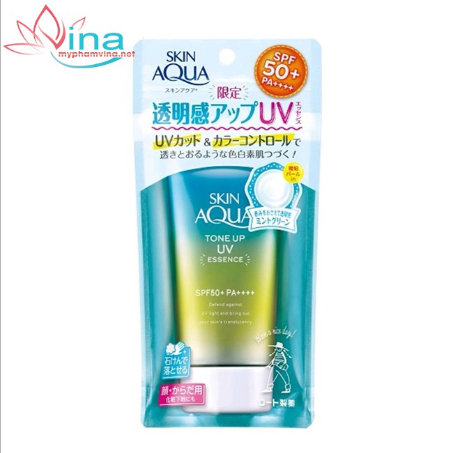 Tinh chất chống nắng hiệu chỉnh sắc da Mint Green Sunplay Skin Aqua Tone Up UV Essence SPF50+ PA++++ 50ml