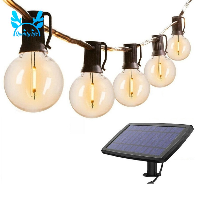 Dây Đèn Led G40 18ft 10 Bóng Hình Cầu Năng Lượng Mặt Trời Trang Trí Sân Vườn