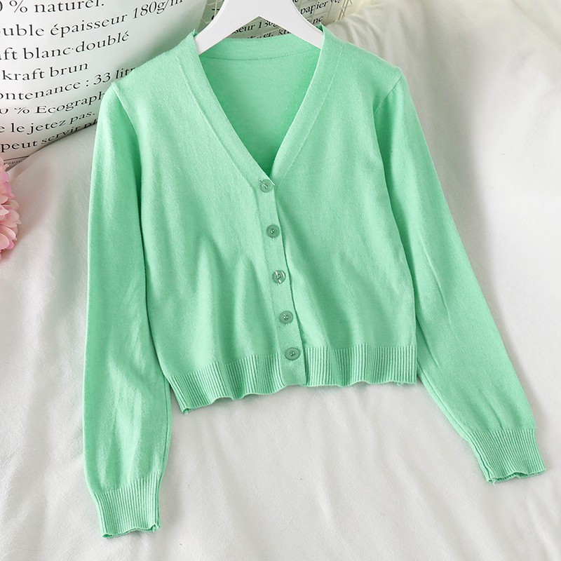 NUZIRO  Áo khoác cardigan dệt kim thiết kế đơn giản thời trang xinh xắn cho nữ