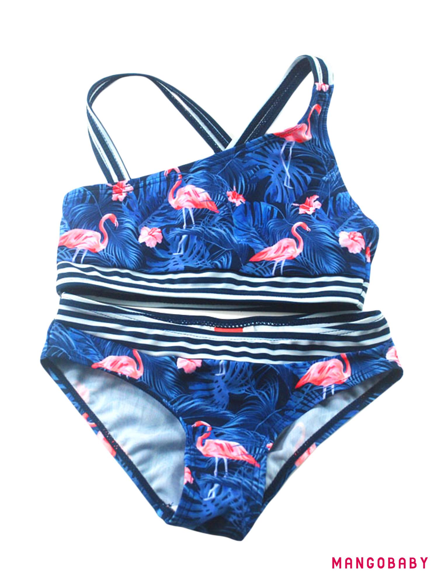 Bộ Bikini 2 Mảnh Họa Tiết Chim Hồng Hạc Cho Nữ