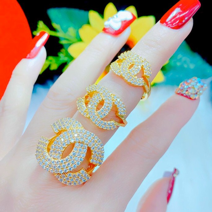 Nhẫn Nữ Vàng Chữ X Nhiều Kích Cỡ - Đủ Size, Bền Màu, Không Đen Không Ngứa
