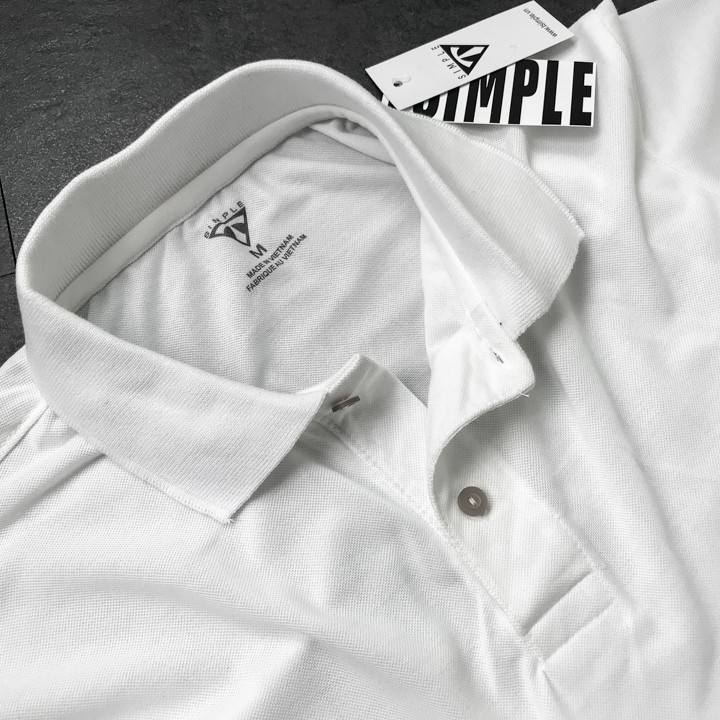Áo Thun Nam Ngắn Tay Cổ Bẻ T-Simple (trắng) [NUTTY], Áo Polo Nam Trơn Có Cổ, Cao Cấp | BigBuy360 - bigbuy360.vn