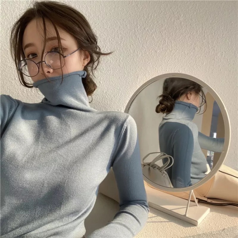 LEEVA - Áo len nữ cổ cao ôm body giữ nhiệt cá tính A191