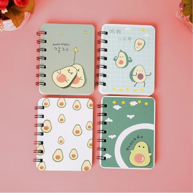 Sổ tay cute ghi chép kế hoạch, công thức, từ vựng - sổ mini gáy lò xo họa tiết Bơ Tròn Avocado xinh xắn 80 trang BMBooks