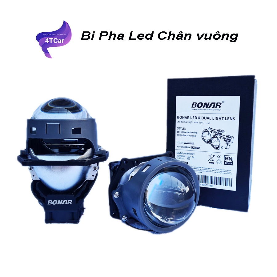 Bi pha led siêu sáng , bi tăng sáng chân vuông dành cho ô tô - chính hãng BORNA - phân phối bởi 4TCAR